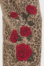 Load image into Gallery viewer, RISEN Slouchy Barrel Rose Embroidered Leopard Print