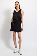 Load image into Gallery viewer, Butter Soft Half Hip Sleeveless Romper Dress in Black