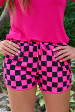 Load image into Gallery viewer, Pink And Black Checkered Everyday Shorts