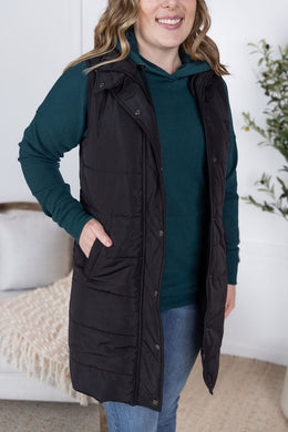 Harlow Long Vest - Black