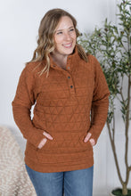 Load image into Gallery viewer, Geometric Button Snap Pullover - Rust