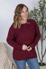 Load image into Gallery viewer, Corrine Ribbed Pullover Top - Burgundy