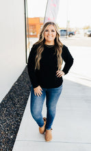 Load image into Gallery viewer, Corrine Ribbed Pullover Top - Black