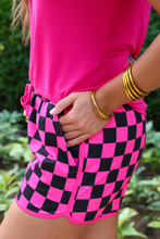 Load image into Gallery viewer, Pink And Black Checkered Everyday Shorts