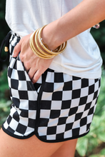 Load image into Gallery viewer, PREORDER-Checkerboard Checkered Drawstring Everyday Shorts