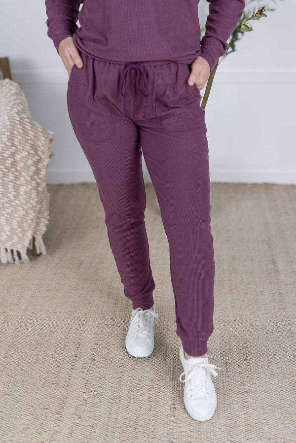 Corrine Joggers in Plum