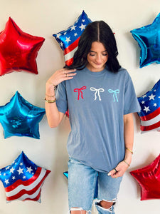PREORDER: Patriotic Bows Puff Ink Graphic Tee