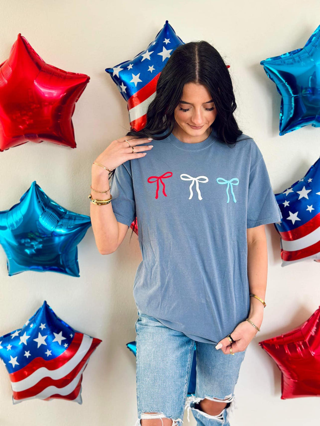 PREORDER: Patriotic Bows Puff Ink Graphic Tee