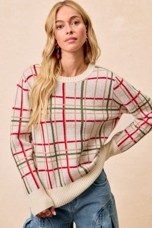 Holiday Stroll Plaid Sweater