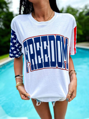 Freedom Varsity Double Puff Graphic Tee