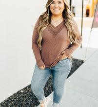 Load image into Gallery viewer, Beautiful Floral Lace Patch Long Sleeve Top