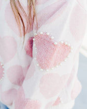 Load image into Gallery viewer, Blush Pearl Heart Sweater in Light Pink