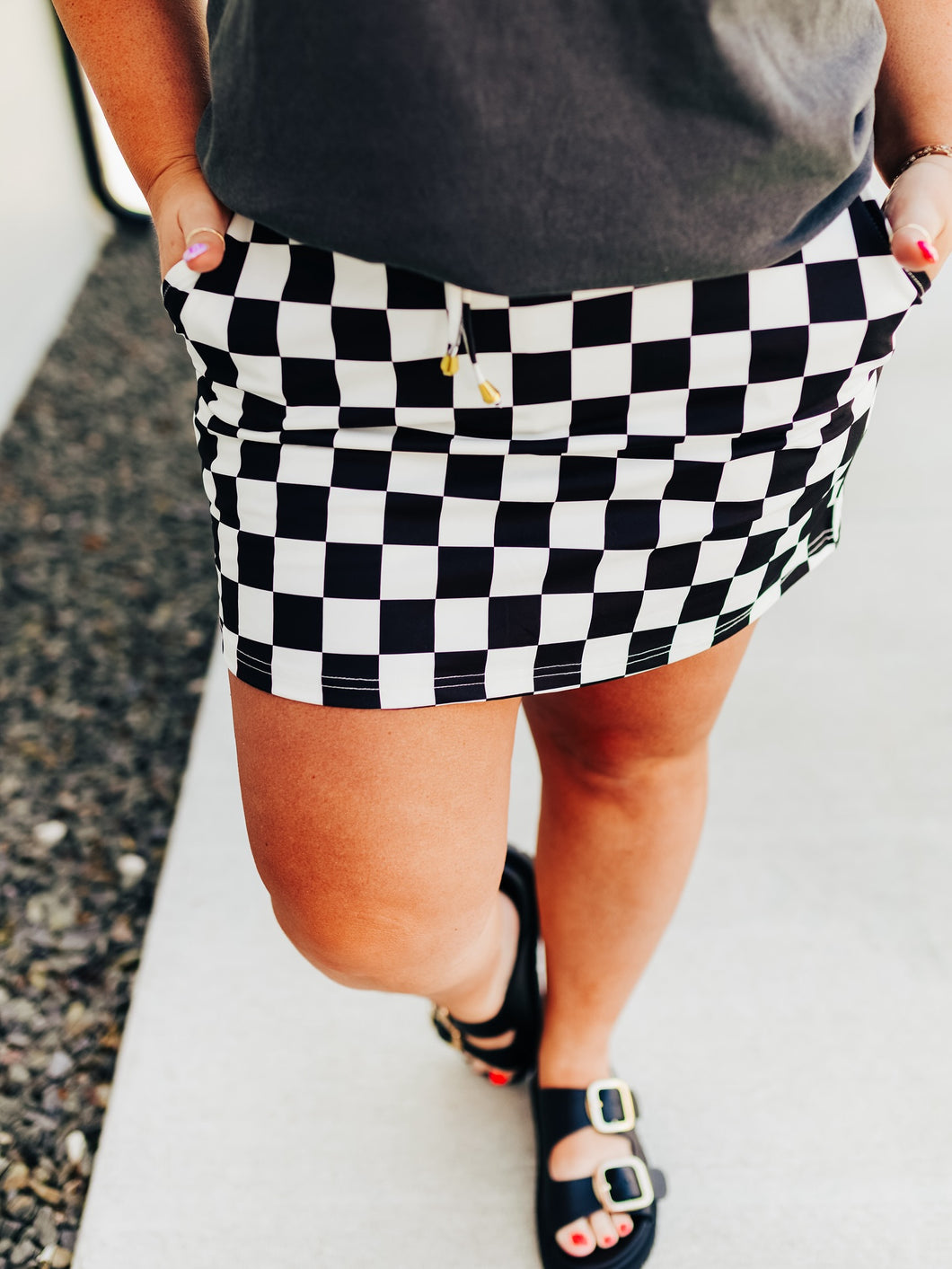 Checkerboard Checkered Skort