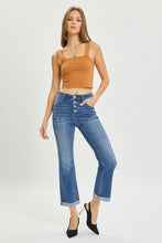 Load image into Gallery viewer, Button Fly Cropped Bootcut Jeans by RISEN