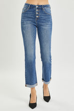 Load image into Gallery viewer, Button Fly Cropped Bootcut Jeans by RISEN