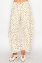 Load image into Gallery viewer, Garden Party Barrel Pants- Cream &amp; Ditzy Blue