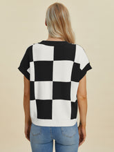 Load image into Gallery viewer, CharlieMae Checkered Short Sleeve Sweater