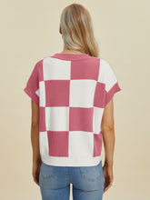 Load image into Gallery viewer, CharlieMae Checkered Short Sleeve Sweater