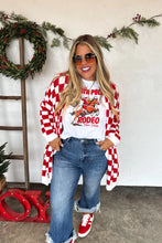 Load image into Gallery viewer, Blakeley Christmas Cloud Cardigan Red Checker