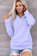 Load image into Gallery viewer, PREORDER: Ampersand Henley Hoodie - Lavender Lace
