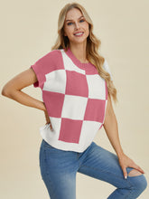 Load image into Gallery viewer, CharlieMae Checkered Short Sleeve Sweater