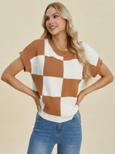 Load image into Gallery viewer, CharlieMae Checkered Short Sleeve Sweater