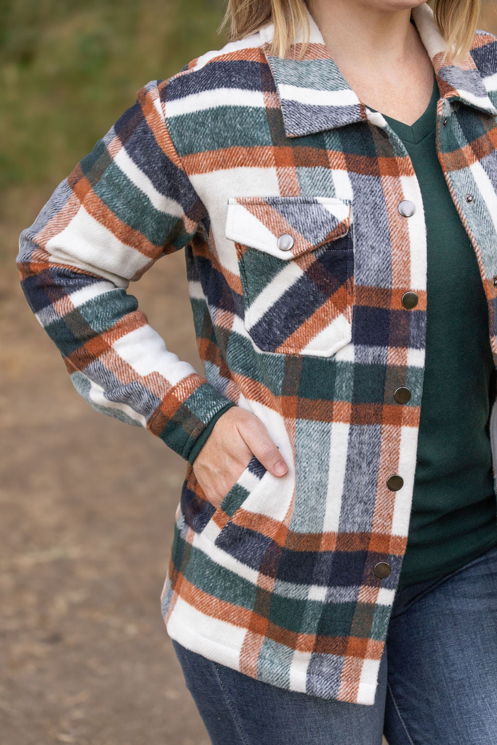 Norah Plaid Shacket in Harvest Plaid