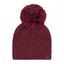 Load image into Gallery viewer, Diamond Lace Pattern Yarn Pom C.C. Beanie