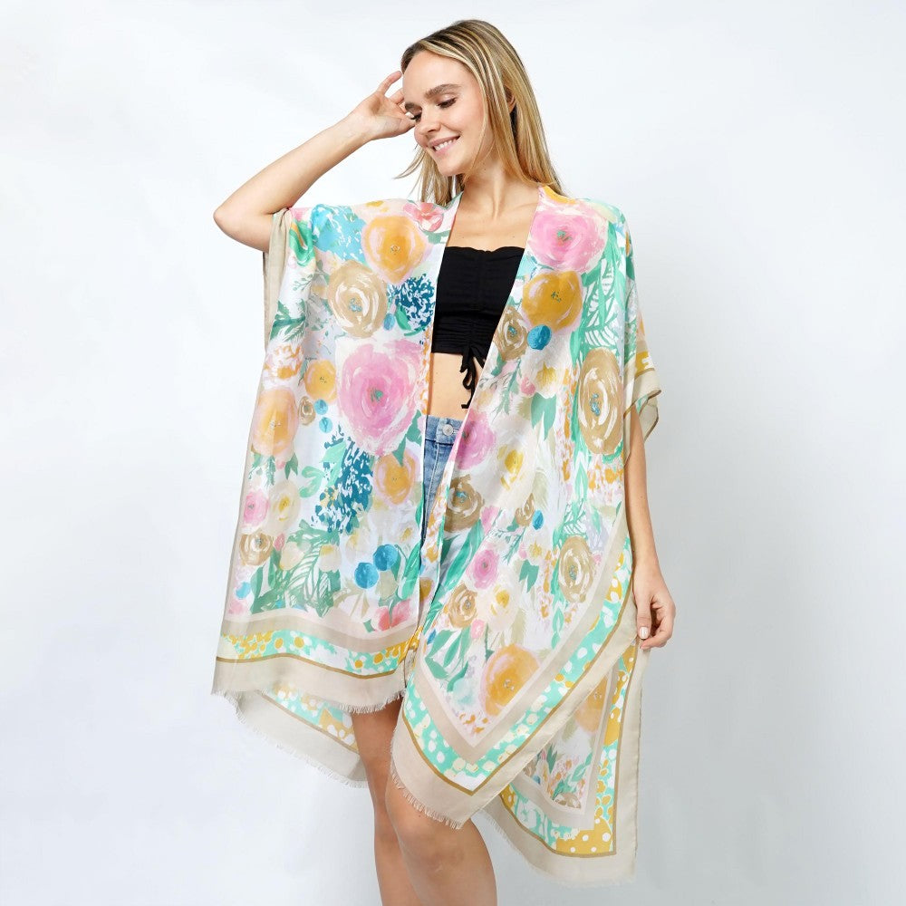Painted Floral Kimono