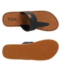Load image into Gallery viewer, Grace Faux Leather Flip Flop in Black