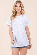 Load image into Gallery viewer, Floral Textured Short Sleeve T-Shirt in White
