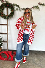 Load image into Gallery viewer, Blakeley Christmas Cloud Cardigan Red Checker