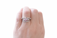 Load image into Gallery viewer, Blush Bloom Dainty 3 Piece Ring Stack- Silver