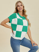 Load image into Gallery viewer, CharlieMae Checkered Short Sleeve Sweater