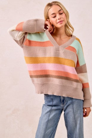 Autumn Sunrise Stripe Sweater