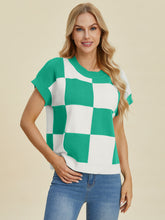 Load image into Gallery viewer, CharlieMae Checkered Short Sleeve Sweater