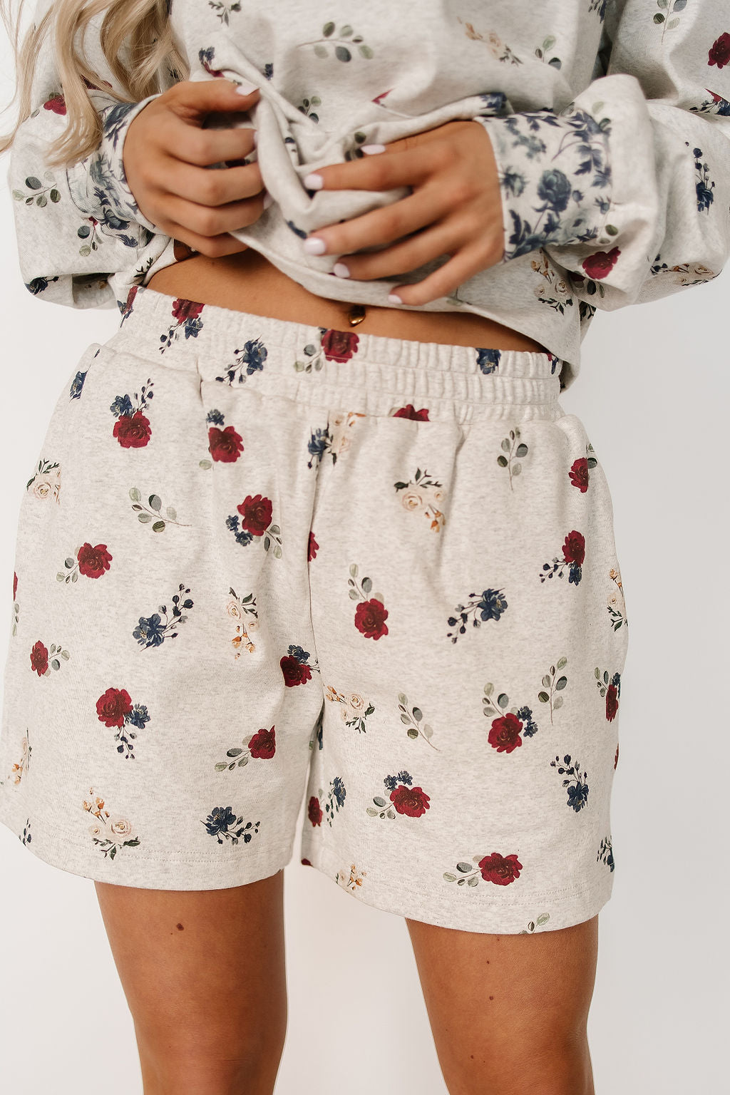 Ampersand University Shorts in Red, White & Bloom