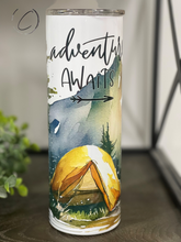 Load image into Gallery viewer, Adventure Awaits Camping 20oz Skinny Tumbler