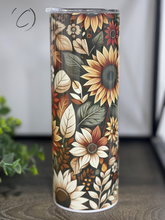 Load image into Gallery viewer, Autumn Sunflowers 20oz Skinny Tumbler