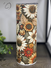Load image into Gallery viewer, Autumn Sunflowers 20oz Skinny Tumbler