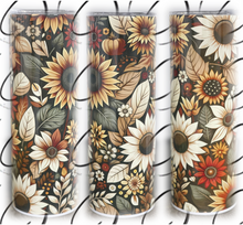Load image into Gallery viewer, Autumn Sunflowers 20oz Skinny Tumbler