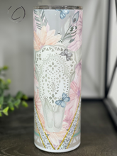 Load image into Gallery viewer, Aztec Butterfly Bull Skull 20oz Skinny Tumbler