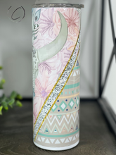 Load image into Gallery viewer, Aztec Butterfly Bull Skull 20oz Skinny Tumbler