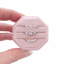 Load image into Gallery viewer, Blush Bloom Dainty 3 Piece Ring Stack- Silver
