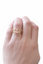 Load image into Gallery viewer, Blush Bloom Dainty 3 Piece Ring Stack- Gold
