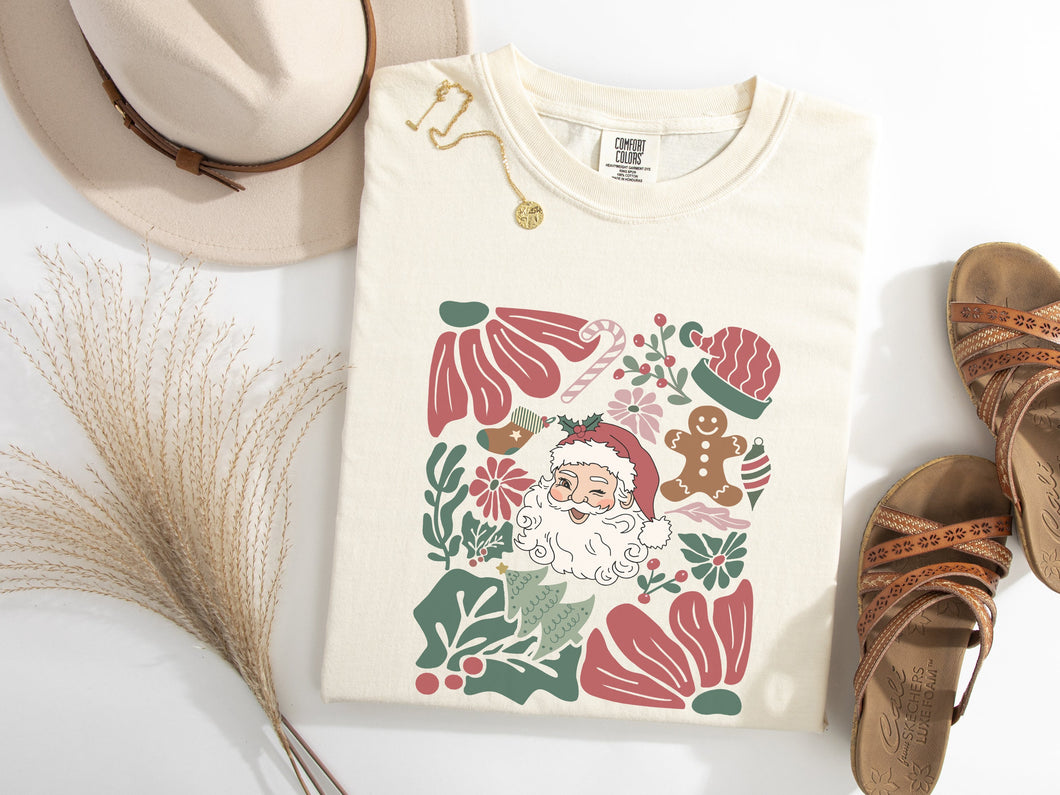 PREORDER: Boho Floral Santa Graphic Tee