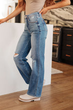 Load image into Gallery viewer, High Rise Control Top Distressed Judy Blue Straight Jeans