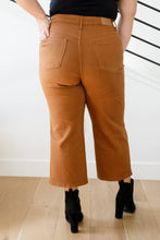 Load image into Gallery viewer, High Rise Control Top Wide Leg Crop Judy Blue Jeans in Camel