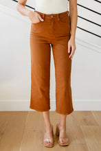 Load image into Gallery viewer, High Rise Control Top Wide Leg Crop Judy Blue Jeans in Camel