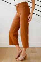Load image into Gallery viewer, High Rise Control Top Wide Leg Crop Judy Blue Jeans in Camel